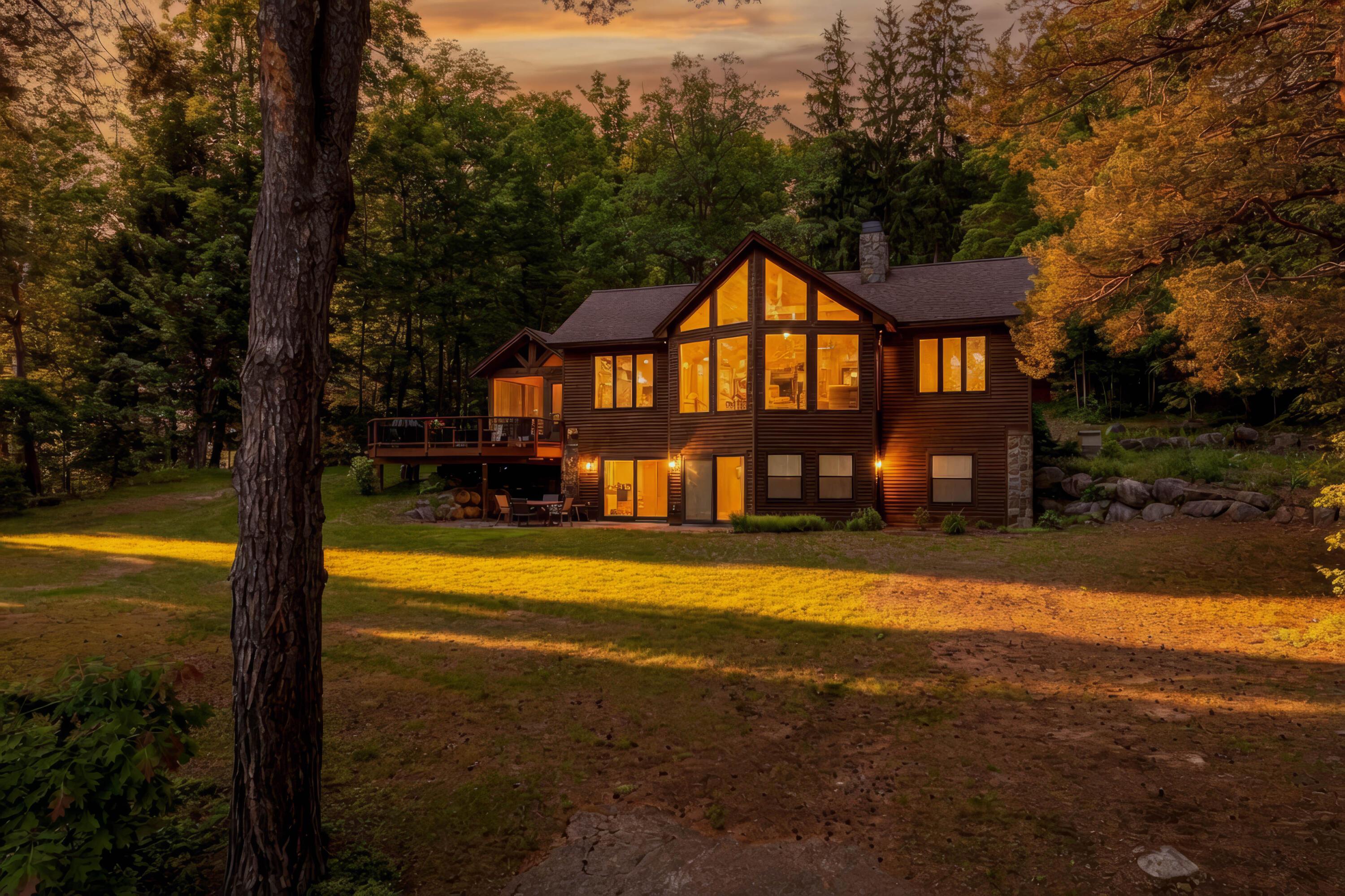 Image 4: Main Cabin at Dusk