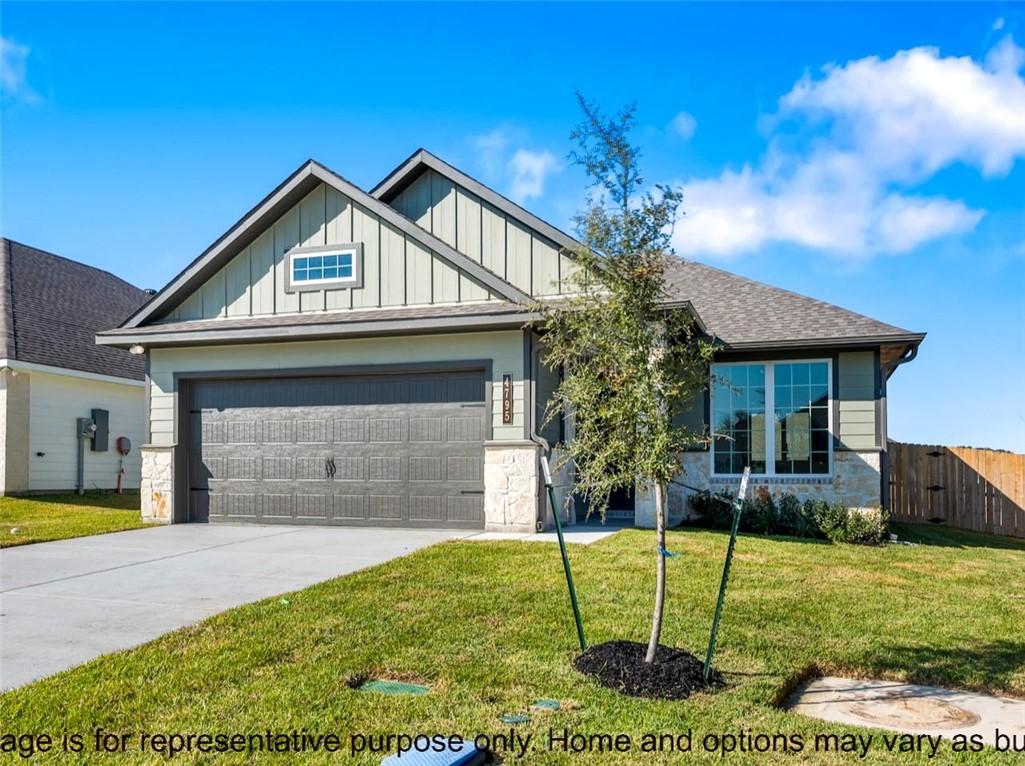 Image 3: View of front of home featuring stone siding, boar