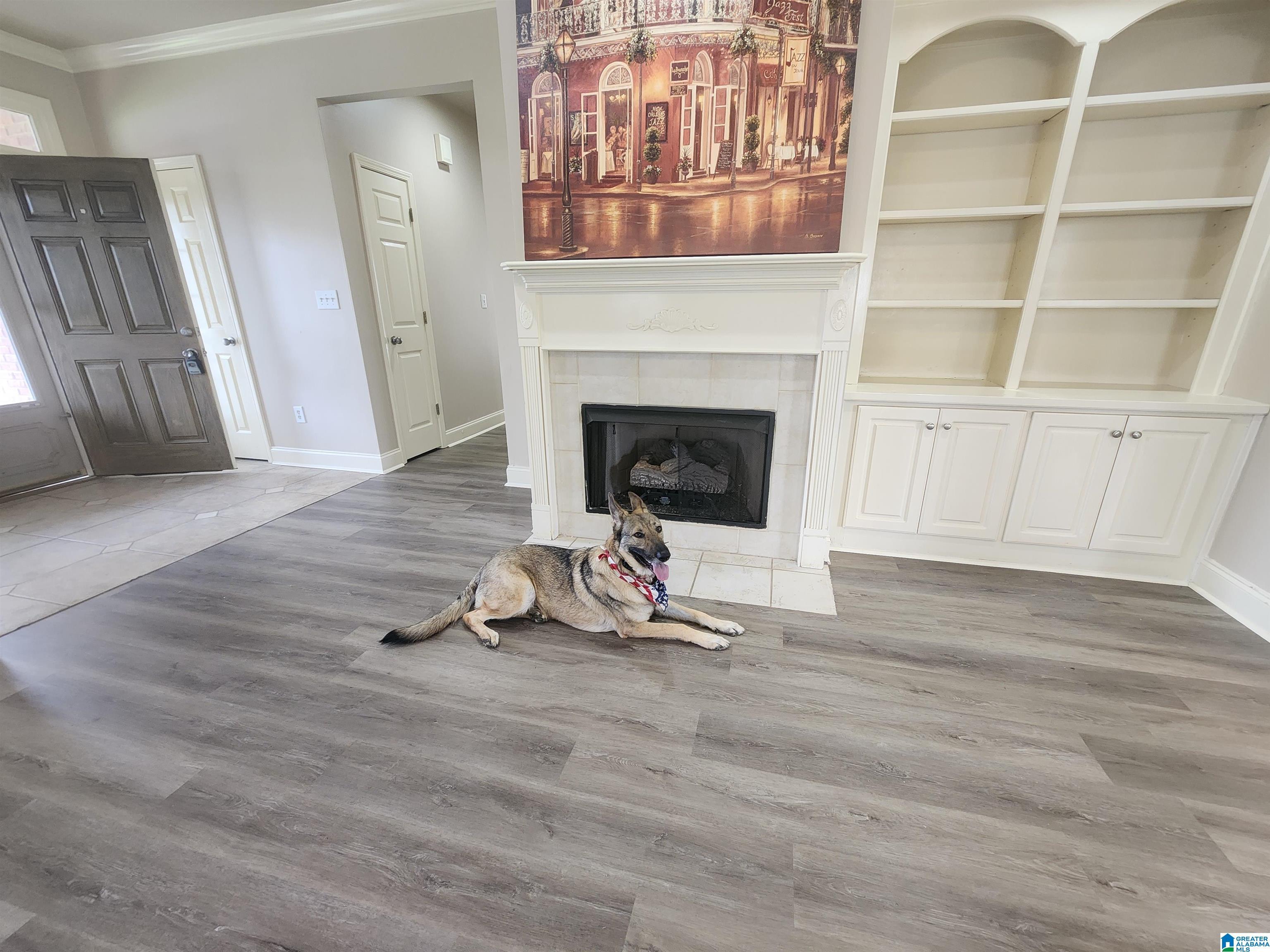 Image 4: GREAT ROOM FIREPLACE AND BUILTIN CABINETS