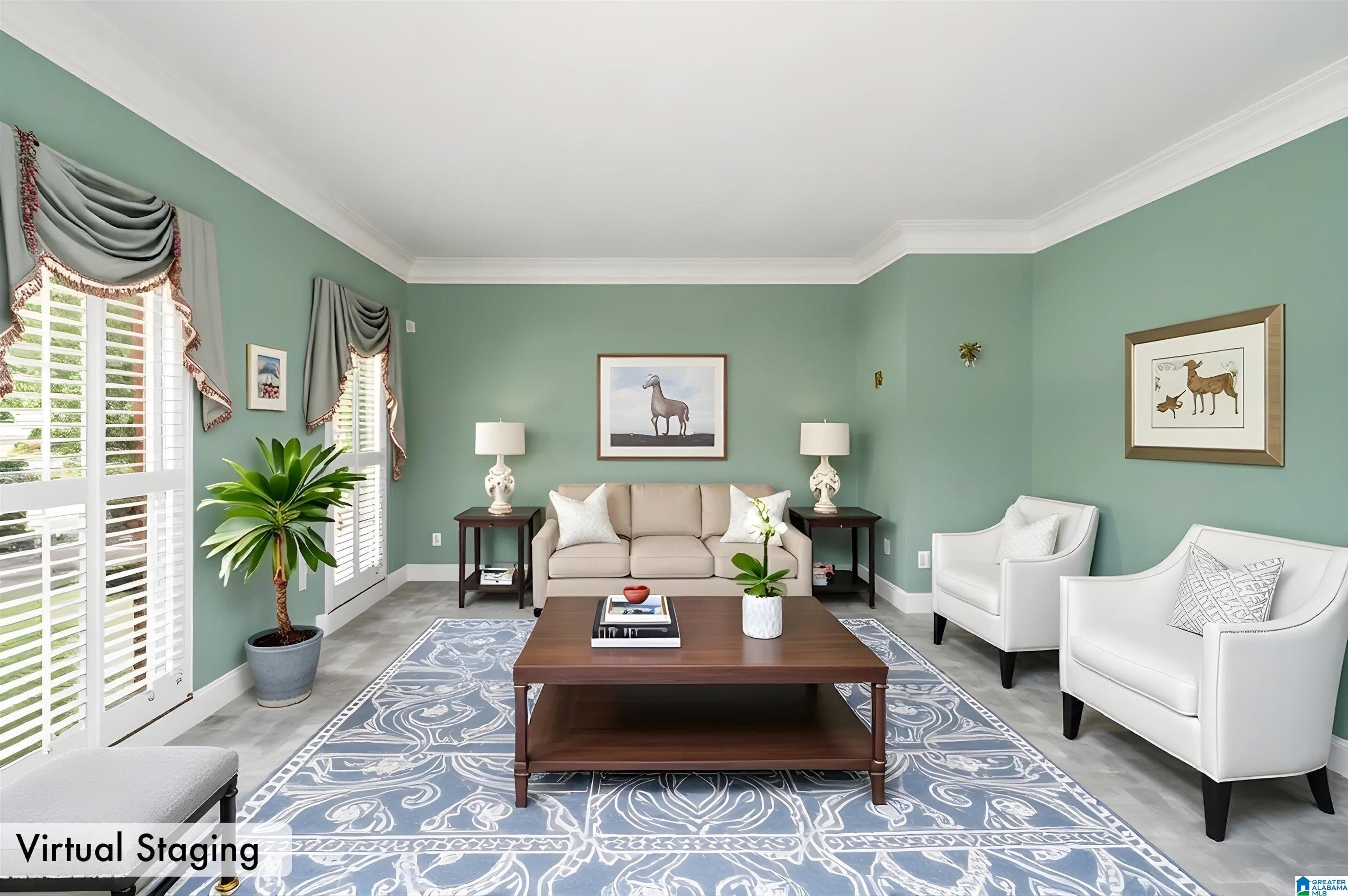 Image 4: Formal living room- virtually staged