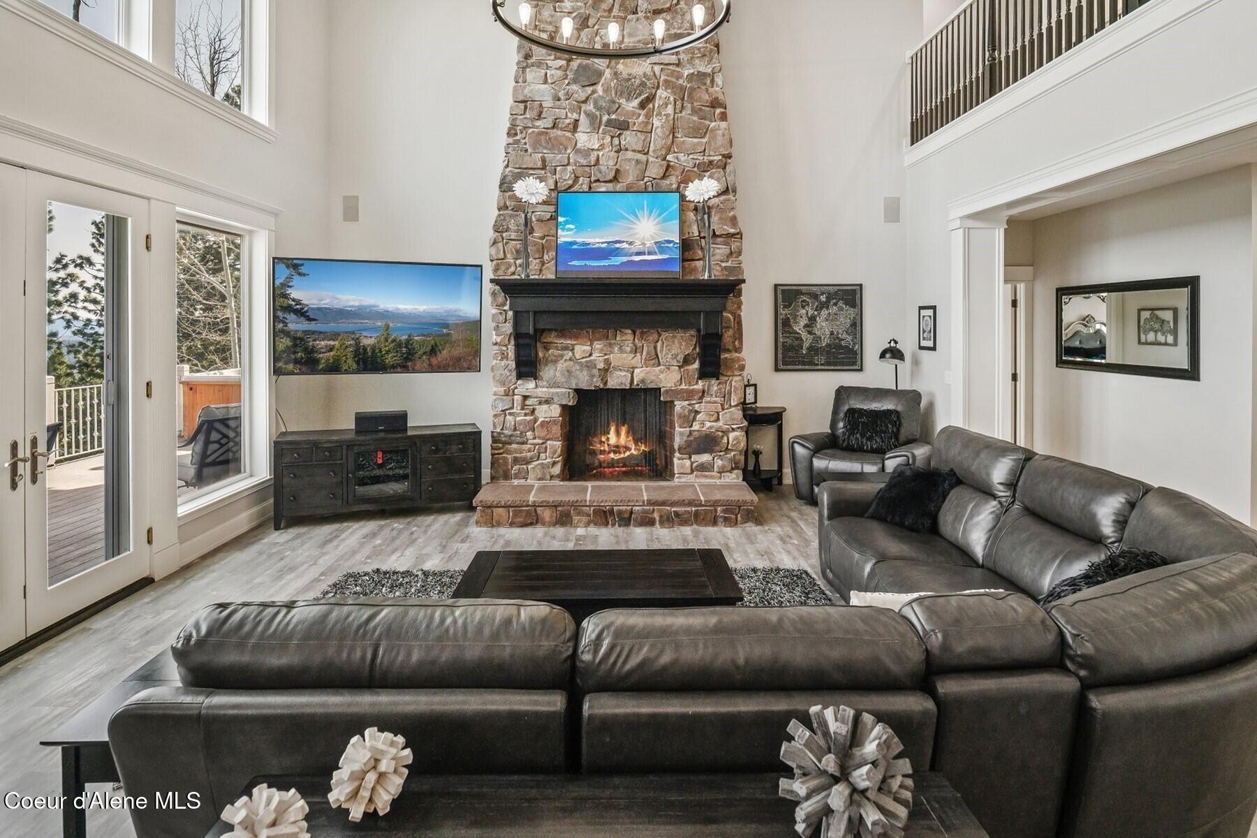 Image 4: 2 story stone fireplace