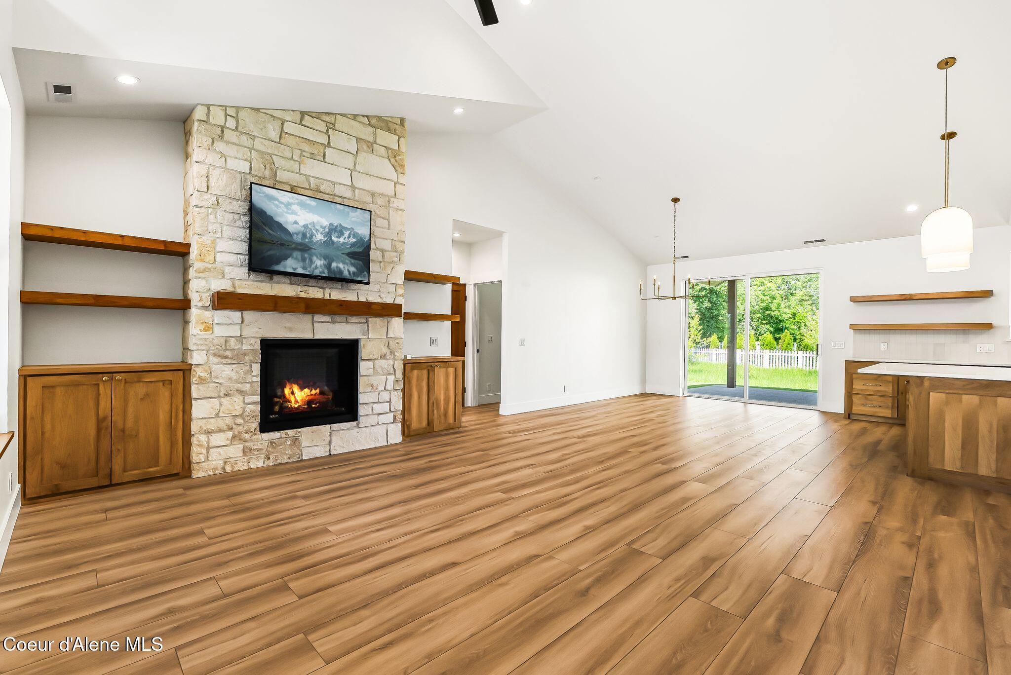 Image 4: Living Room Stone Fireplace