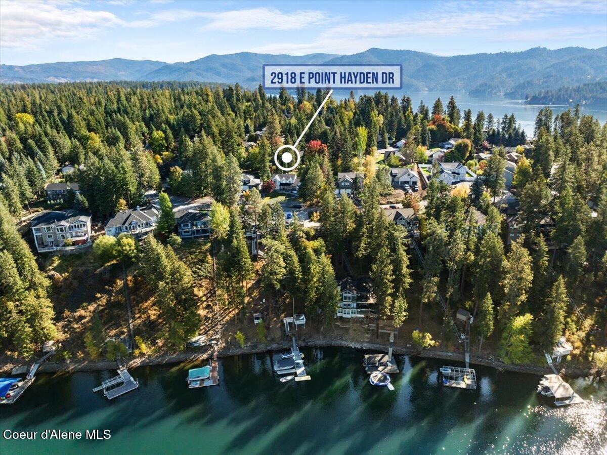 Image 4: Aerial front of home lake