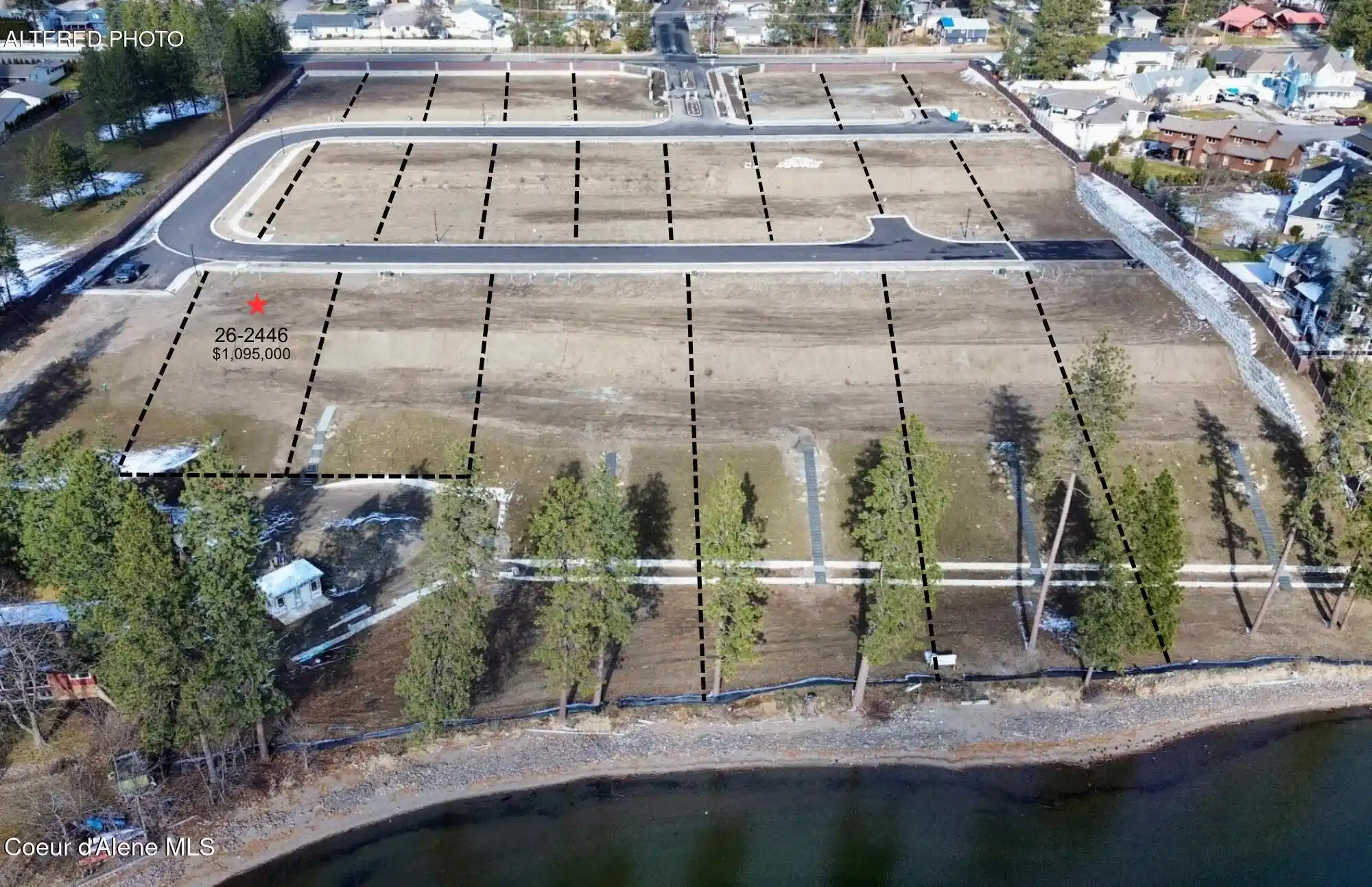 Image 1: 2655 Ravine Aerial with lot lines