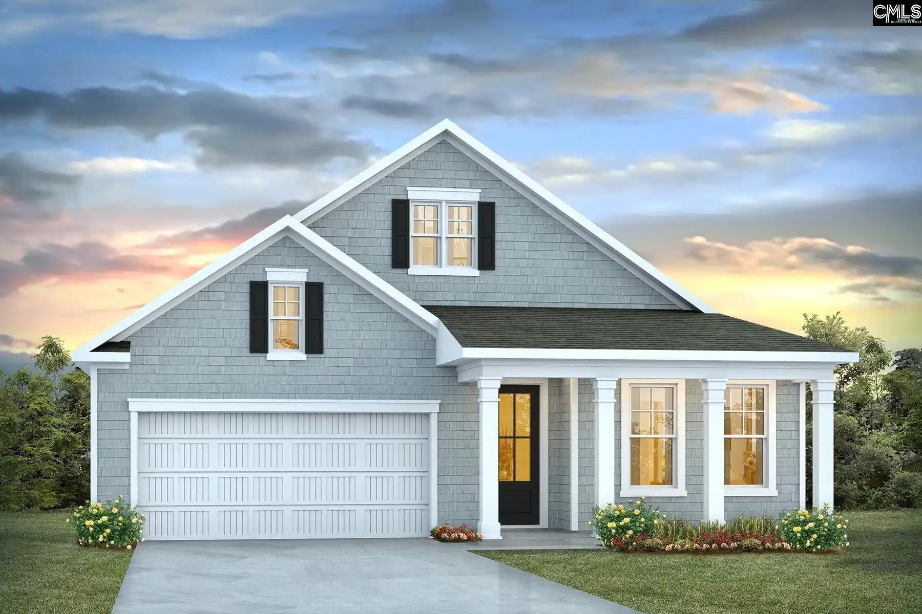 Image 0: *Rendering is based on true colors and features of the home, though they may vary slightly., Welcome to the two-story Darby in Shell Pointe!