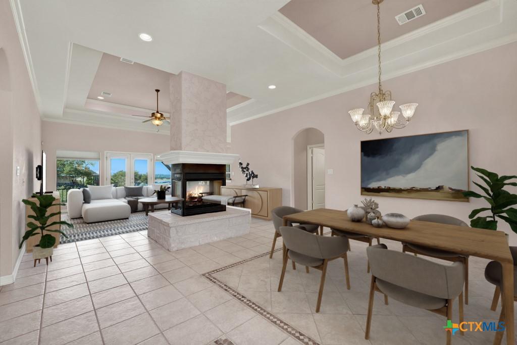 Image 4: Virtually Staged Dining Room and Living Room