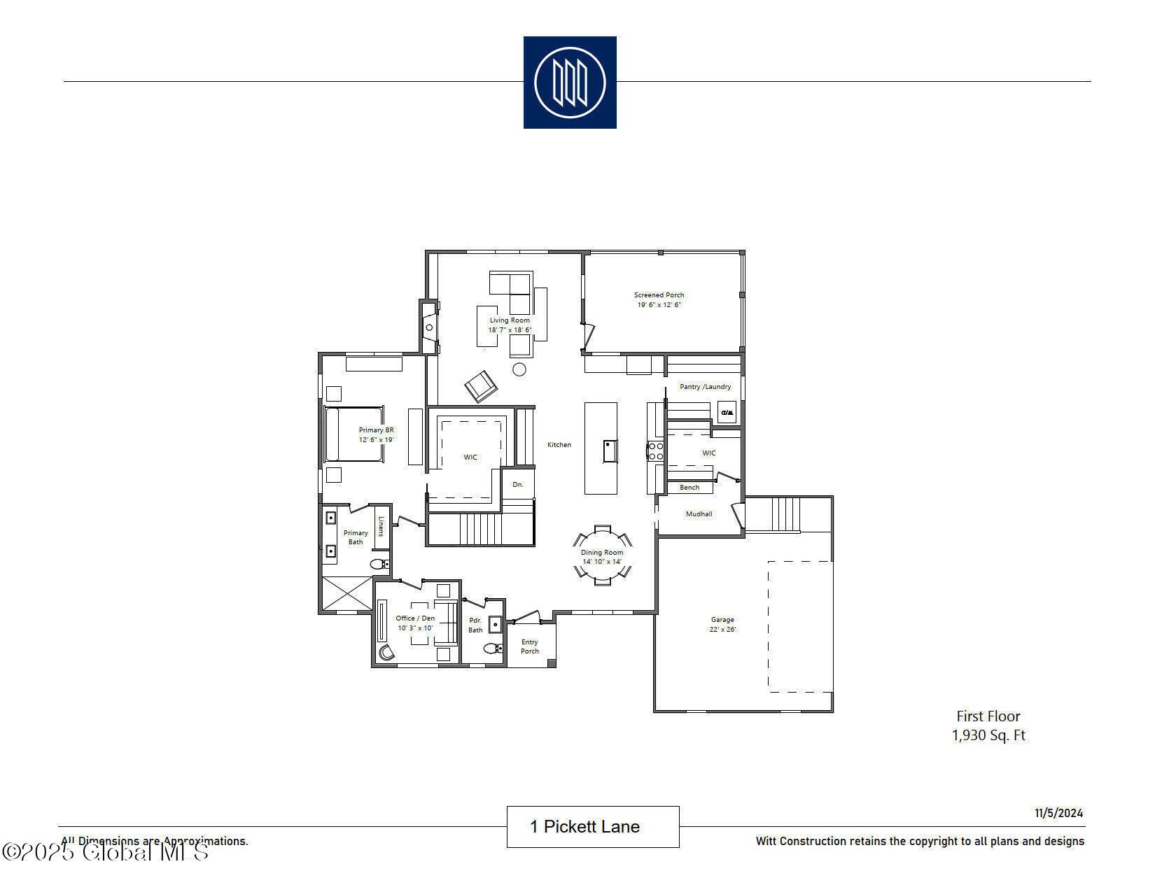 Image 2: 1 Pickett Lane - Marketing Floorplans an
