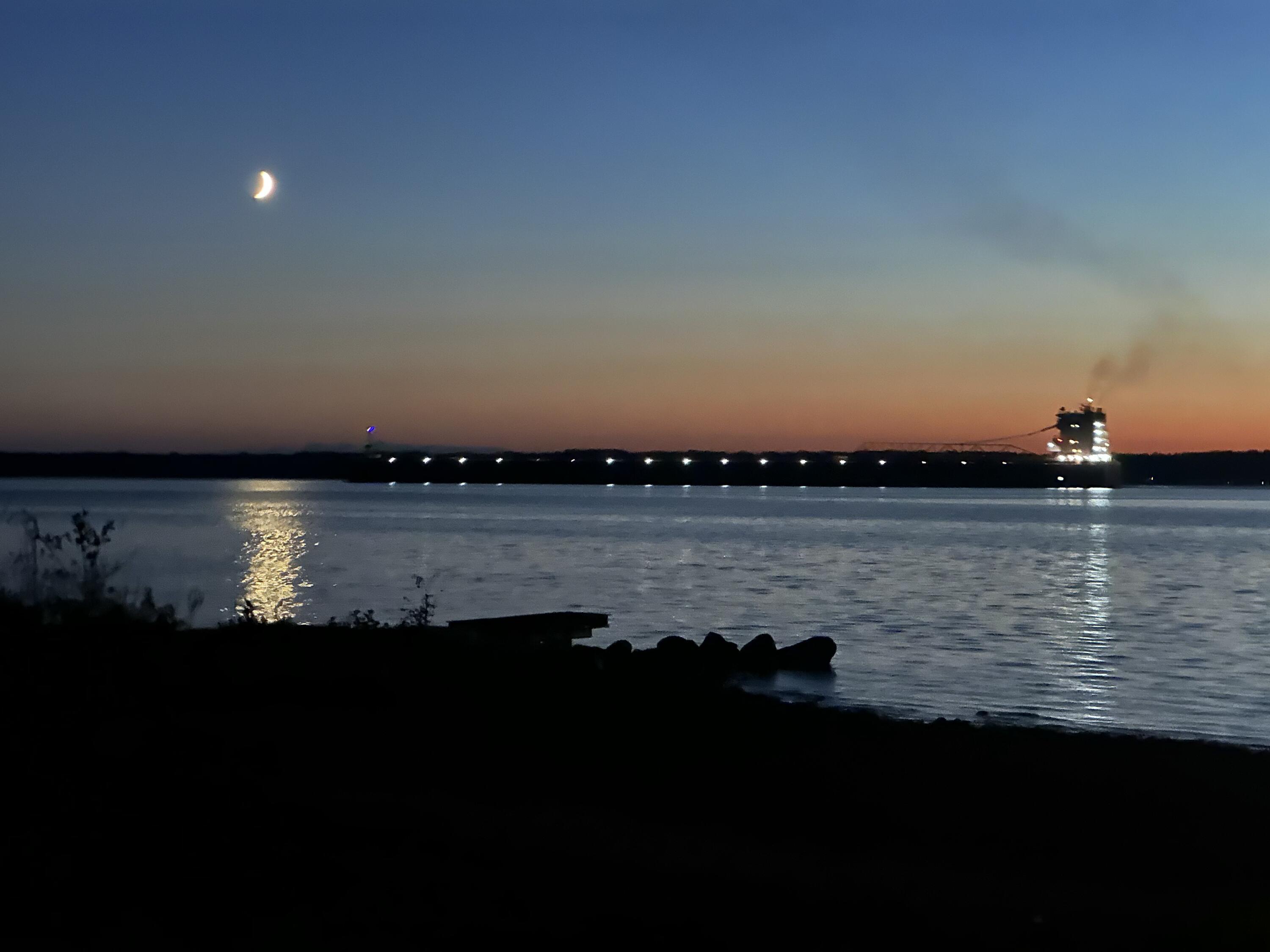 Image 2: Freighter at night