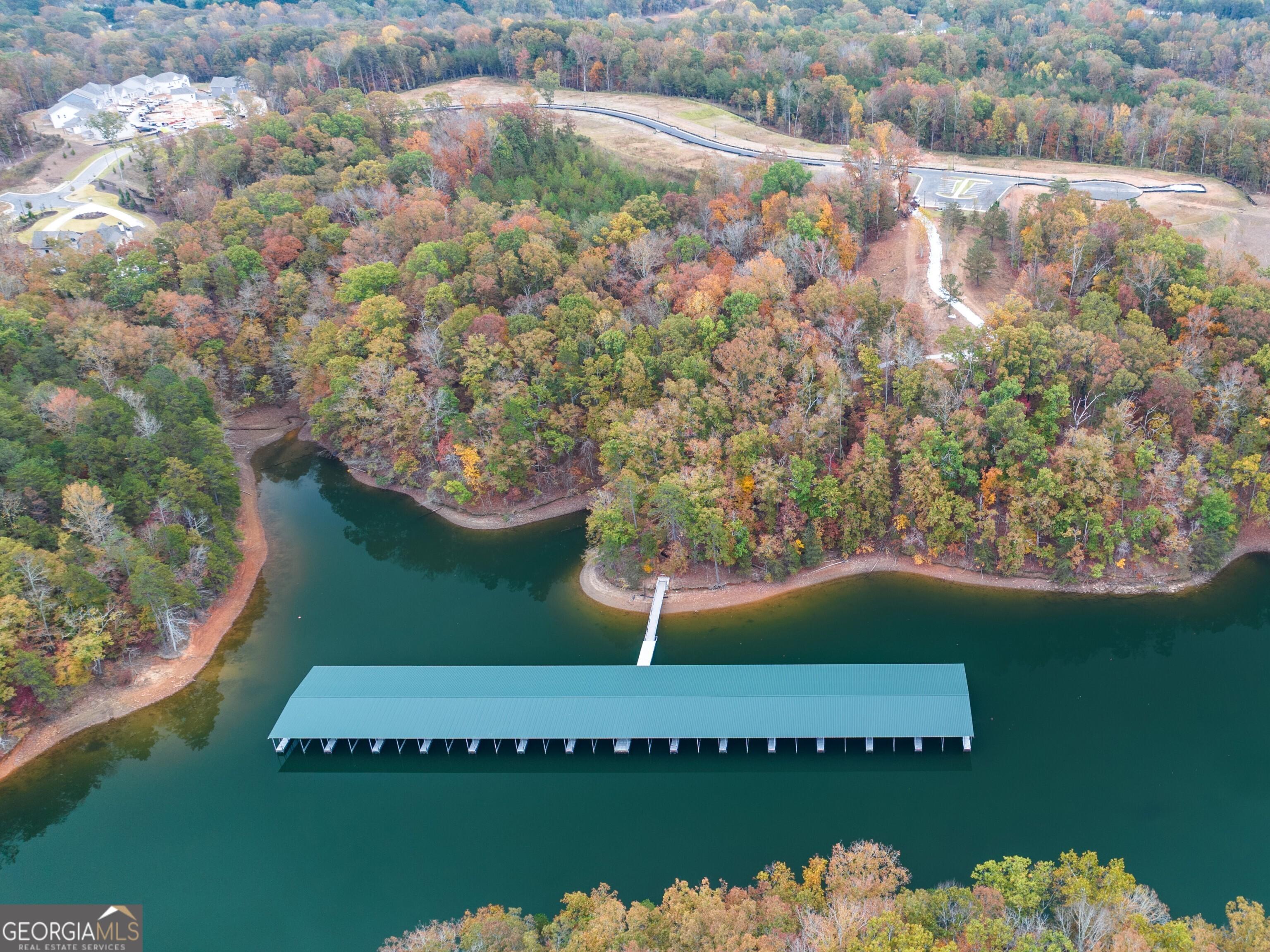 Image 3: Falcon Landing community dock and boat slips at Lake Lanier in Gainesville, Georgia