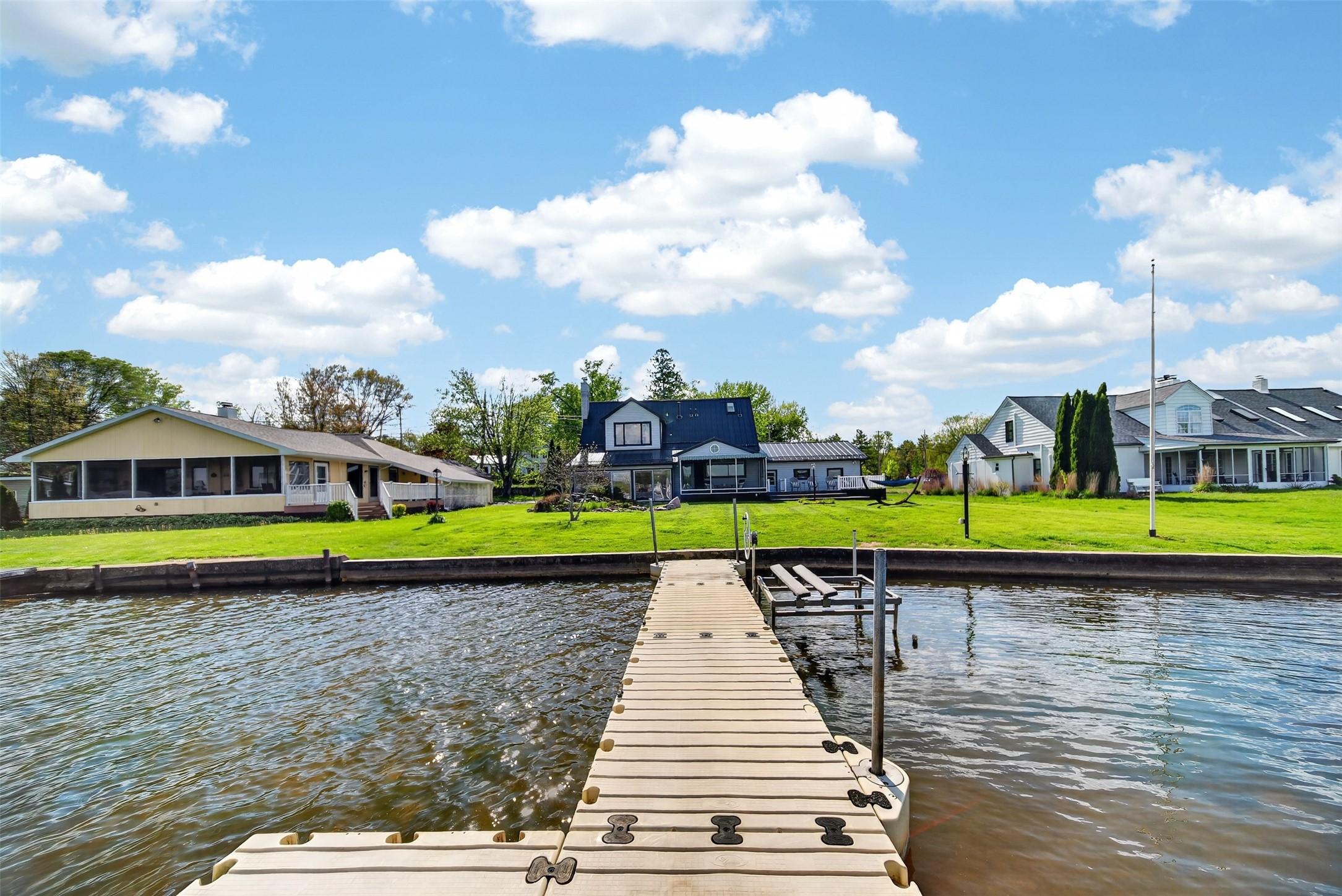 Image 2: View from the floating dock with jetski lift.