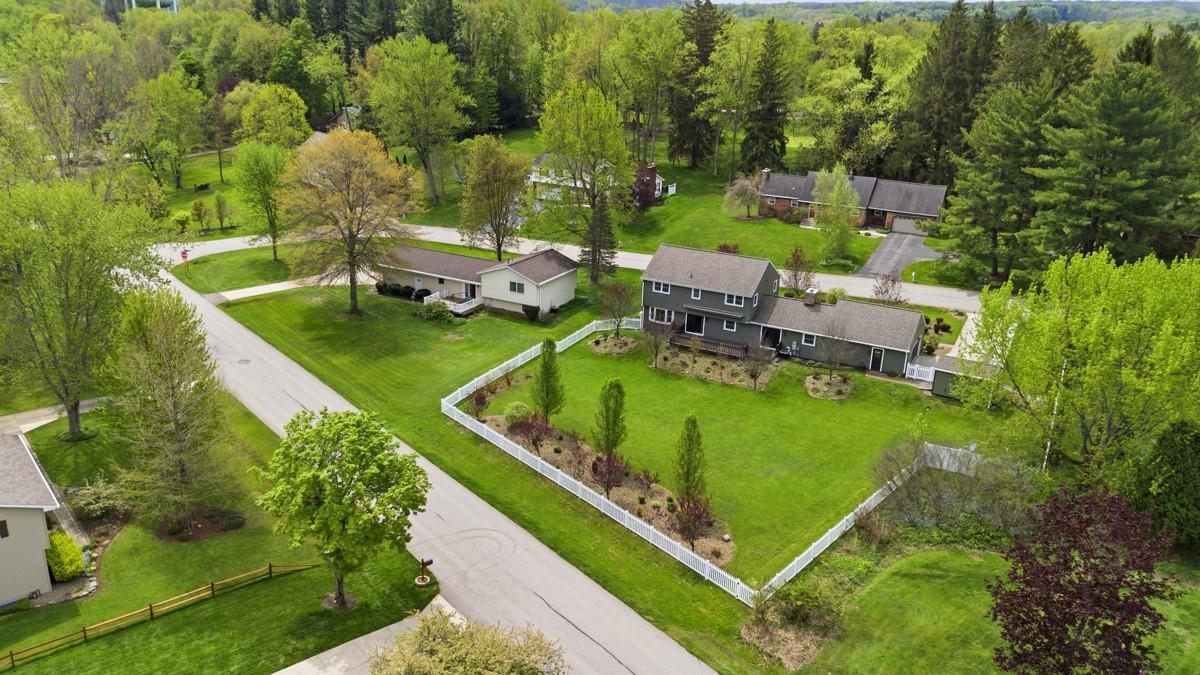 Image 3: Aerial View - The aerial view of the back yard dis