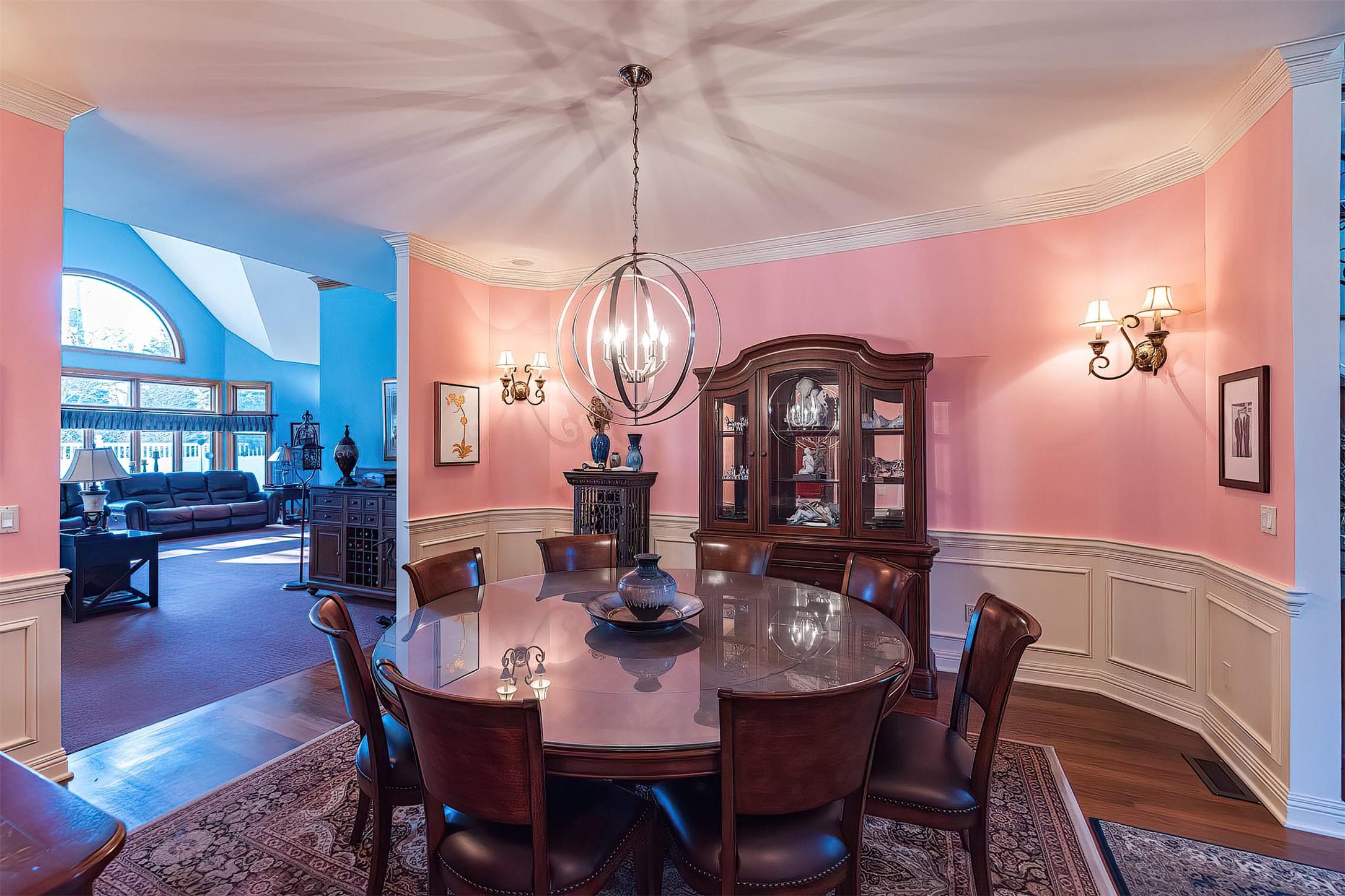 Image 4: Dining Room is so pretty!  The wains coating and c