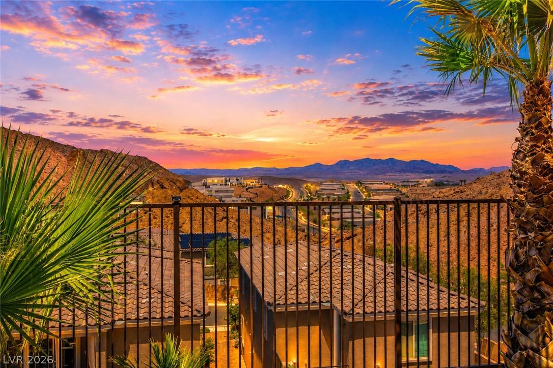 Image 3: Golden hour illuminates a desert landscape, highli