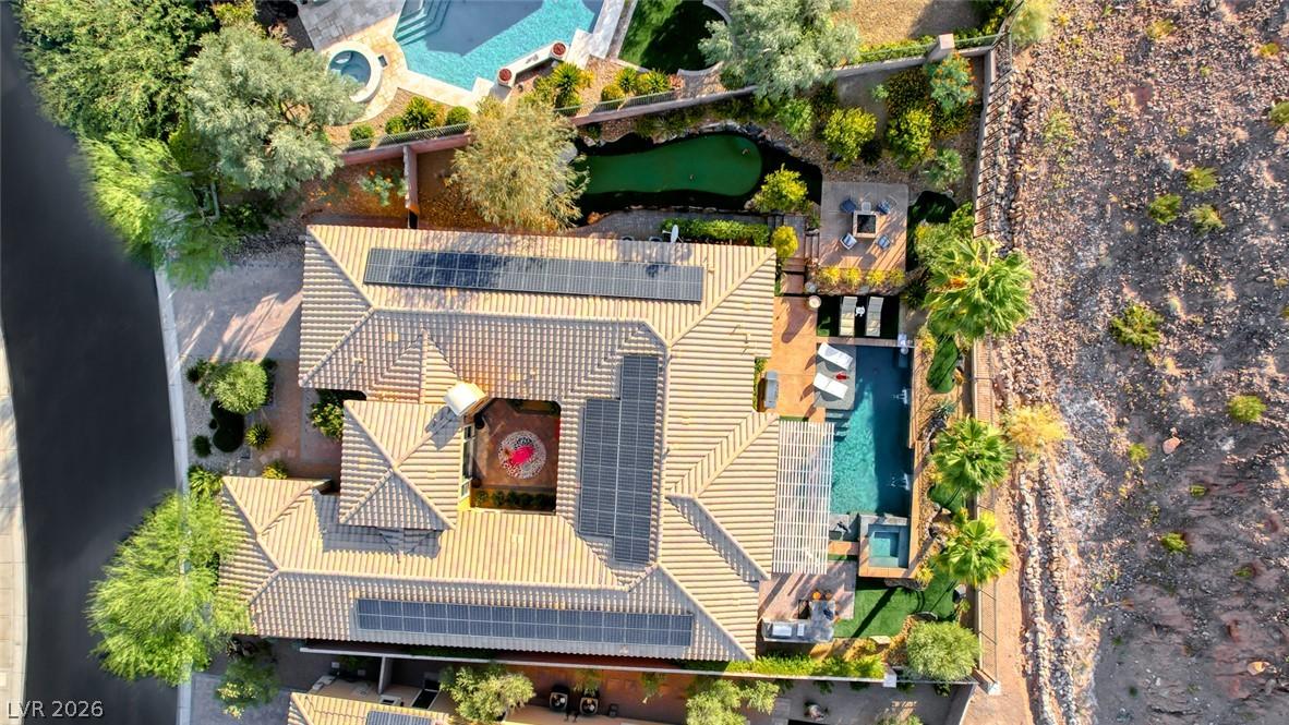 Image 3: An aerial perspective reveals a luxurious home fea