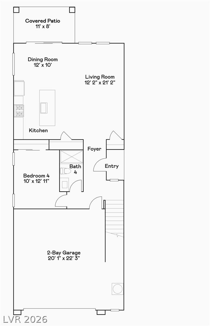 Image 2: Functional floor plan showcasing kitchen, dining,