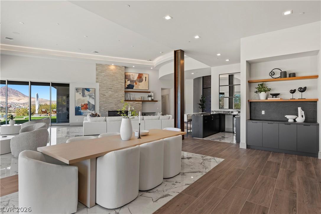 Image 3: Dining area open to kitchen, great room and views