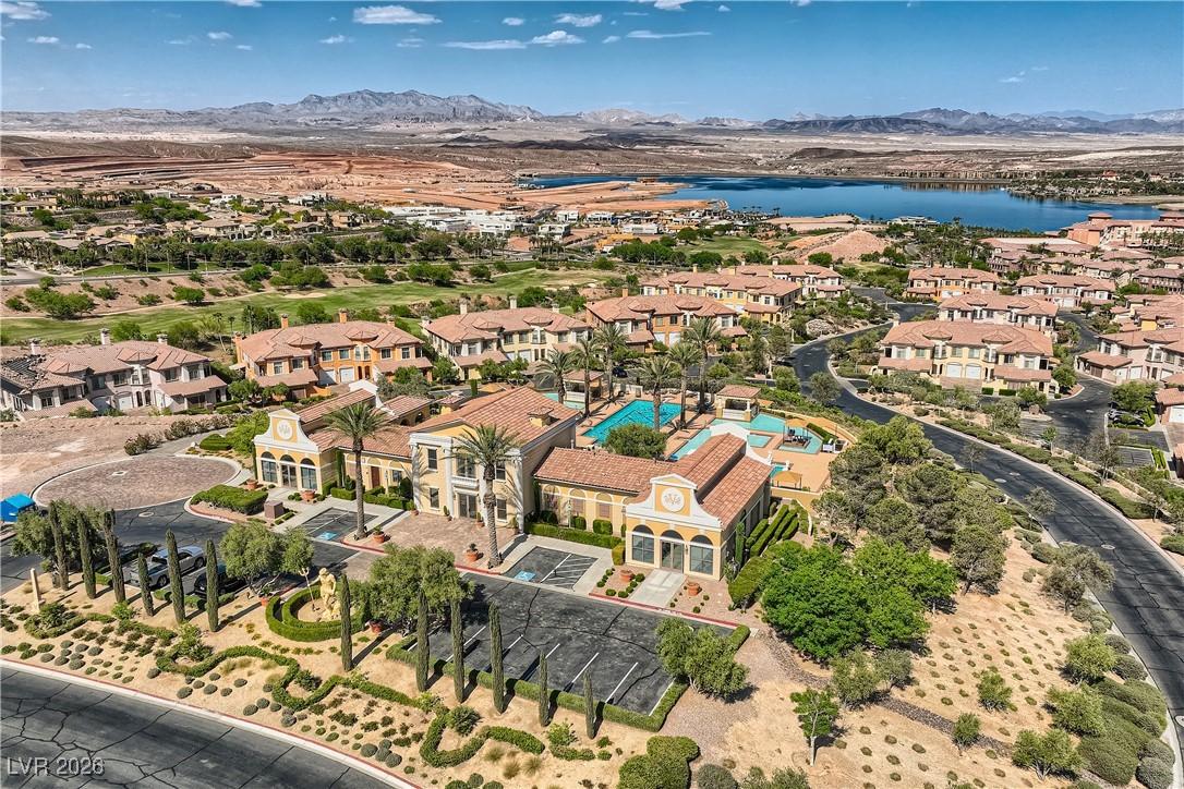 Image 3: Aerial view at Lake Las Vegas featuring a water an