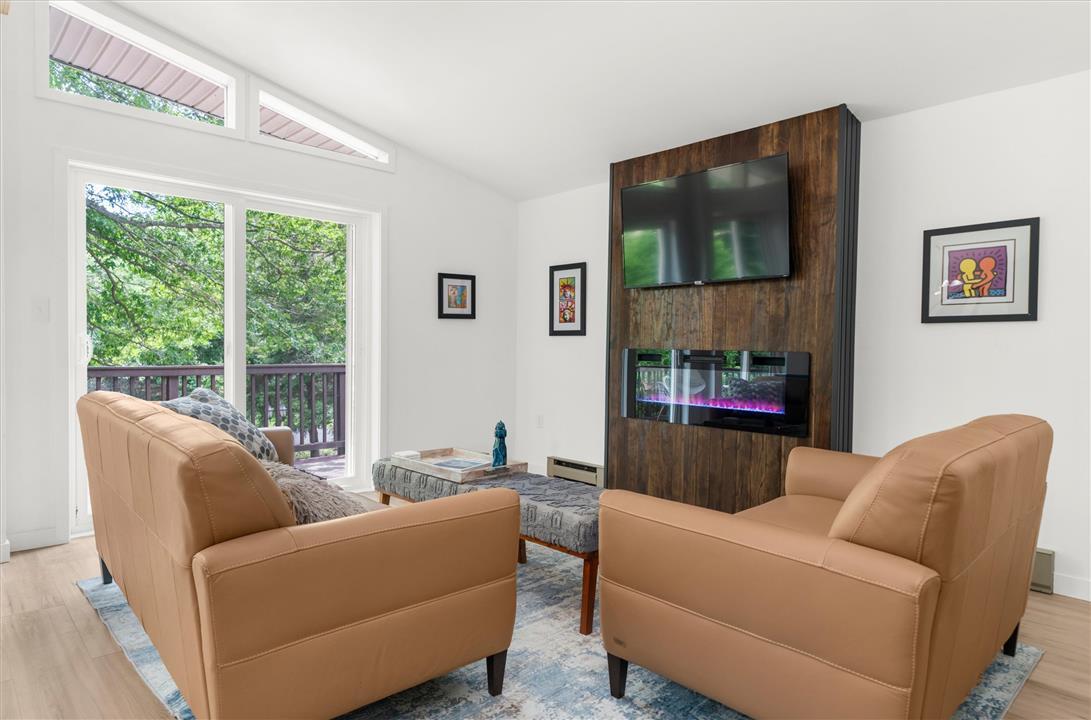 Image 4: A chic living space featuring a Linear electric fi