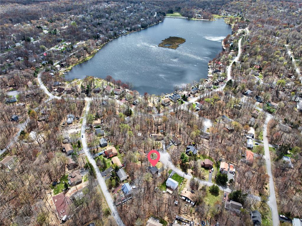 Image 3: An aerial perspective reveals a serene lake surrou