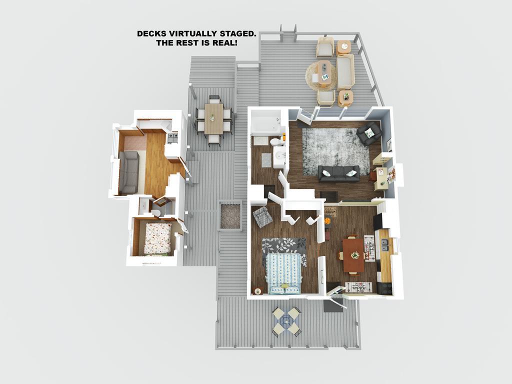 Image 4: DECKS VIRTUALLY STAGED. THE REST IS REAL!