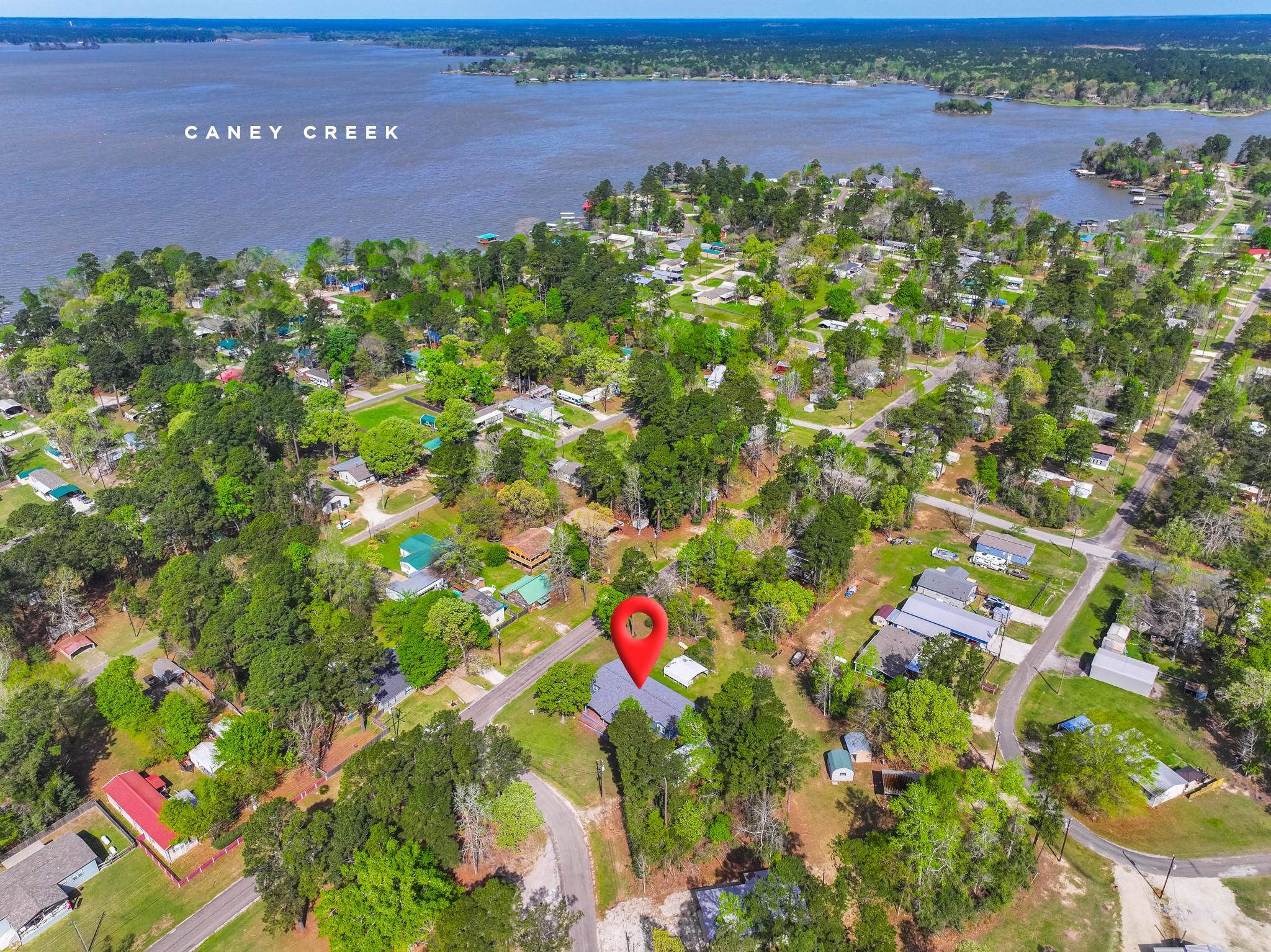 Image 1: This aerial photo showcases a charming neighborhoo