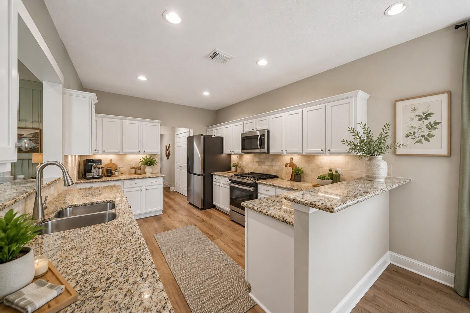 Image 3: Tons of counter space in the kitchen! This photo h