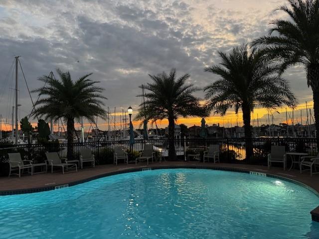 Image 1: Pool overlooks Waterford Harbor