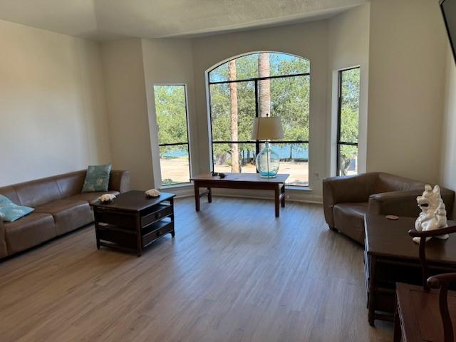 Image 2: Airy living room overlooks the lake