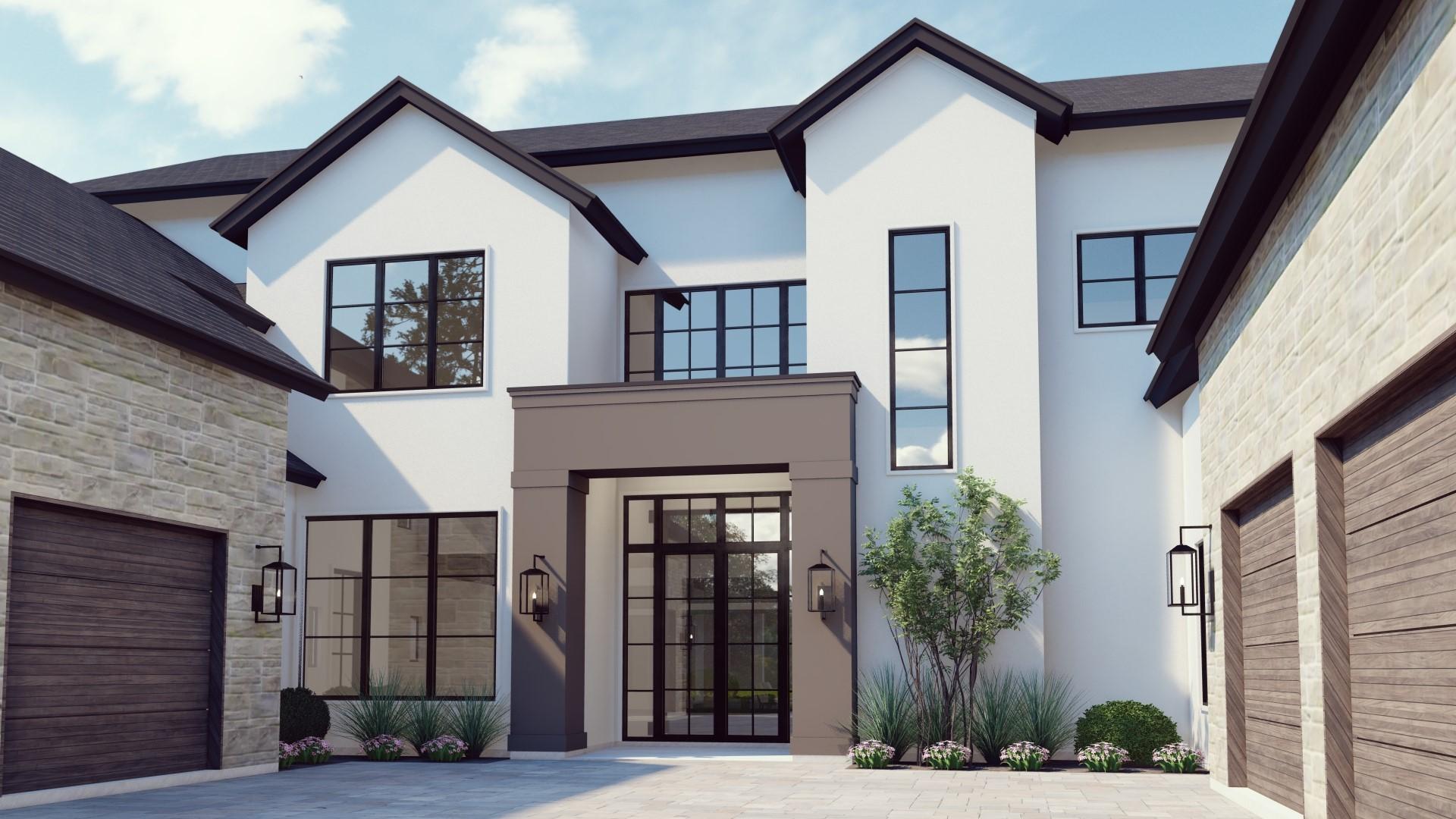 Image 2: An impressive contemporary fa&ccedil;ade and striking cur