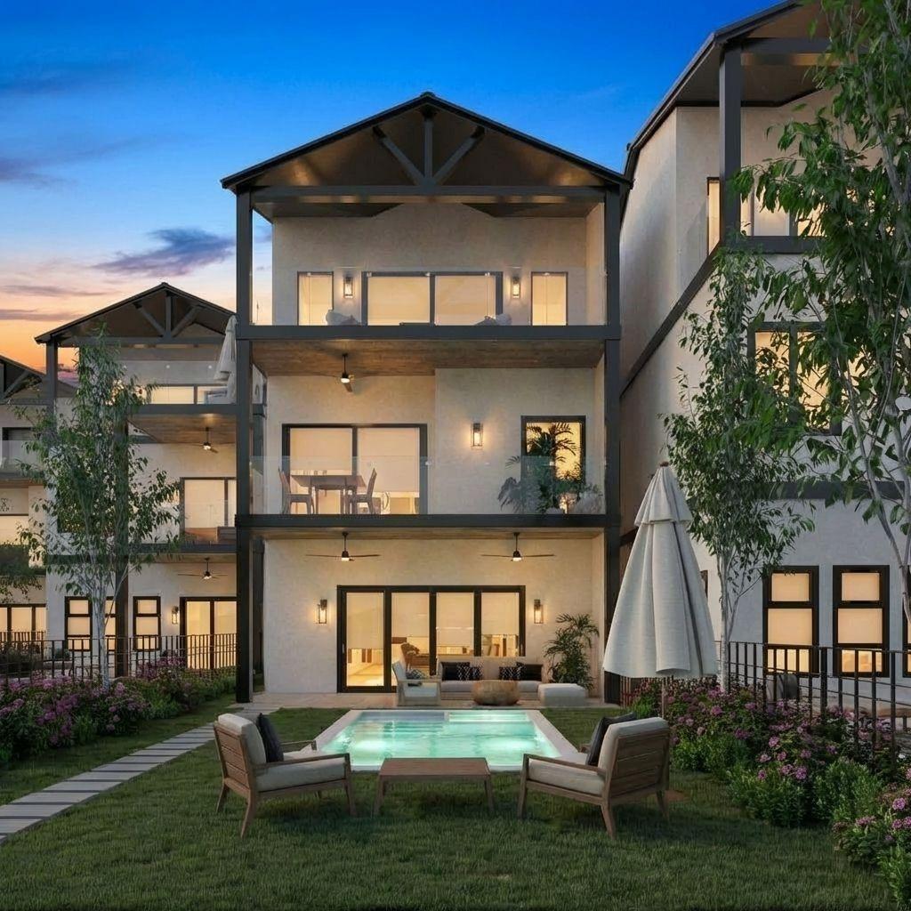 Image 2: A dramatic 10-foot sliding glass door effortlessly