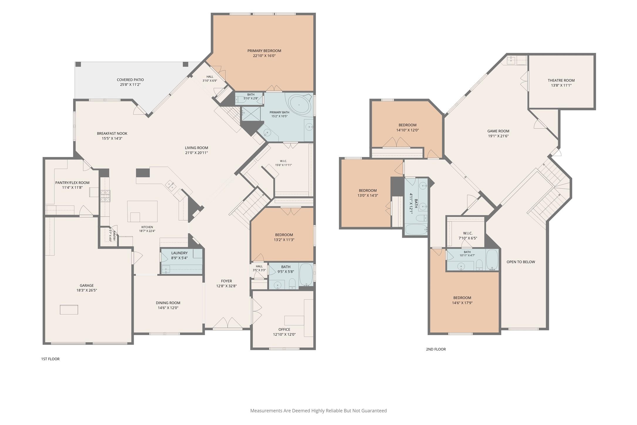 Image 1: This floor plan features a two-story home with an