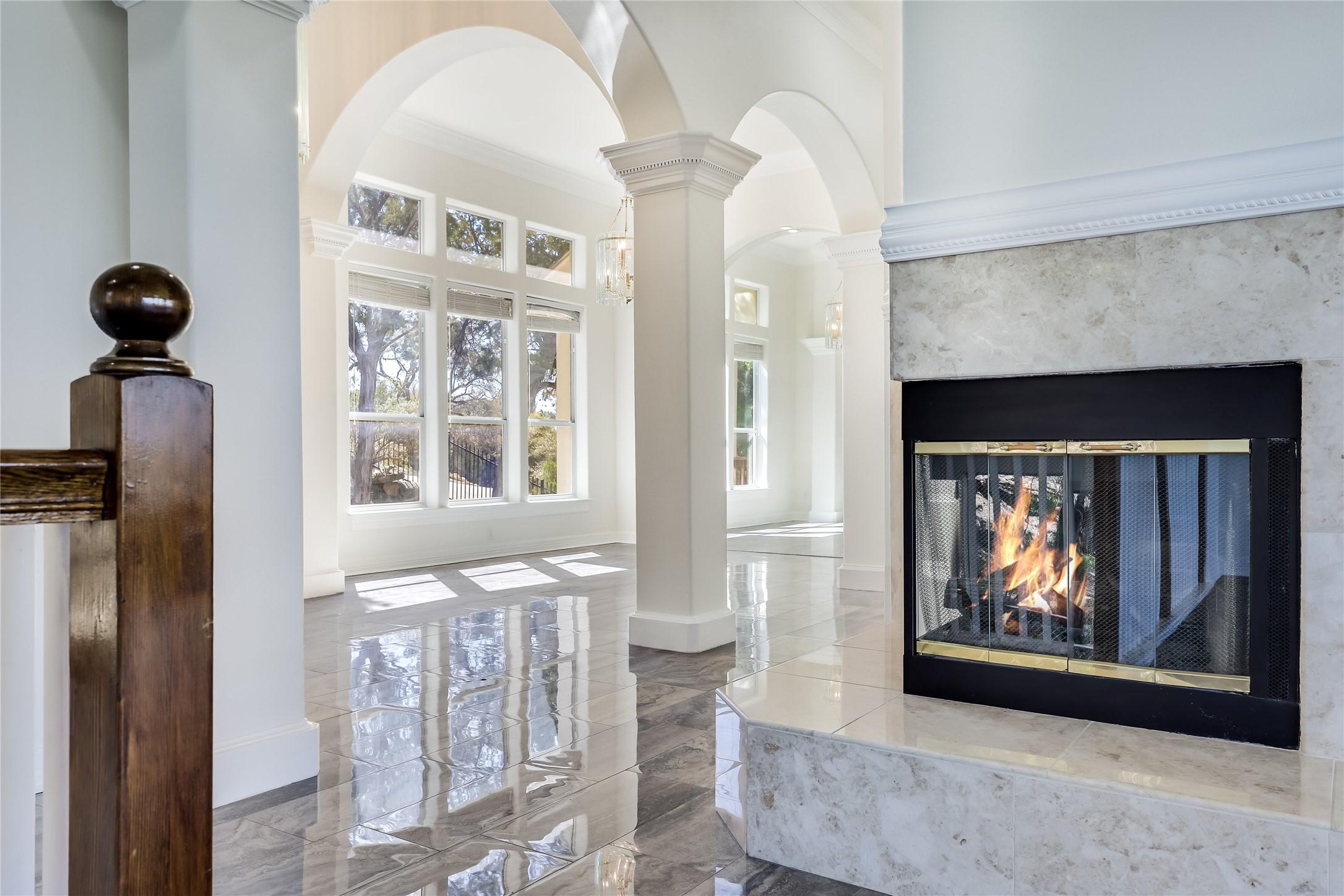 Image 4: Another view of this distinctive fire place that i