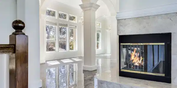 Image 4: Another view of this distinctive fire place that i