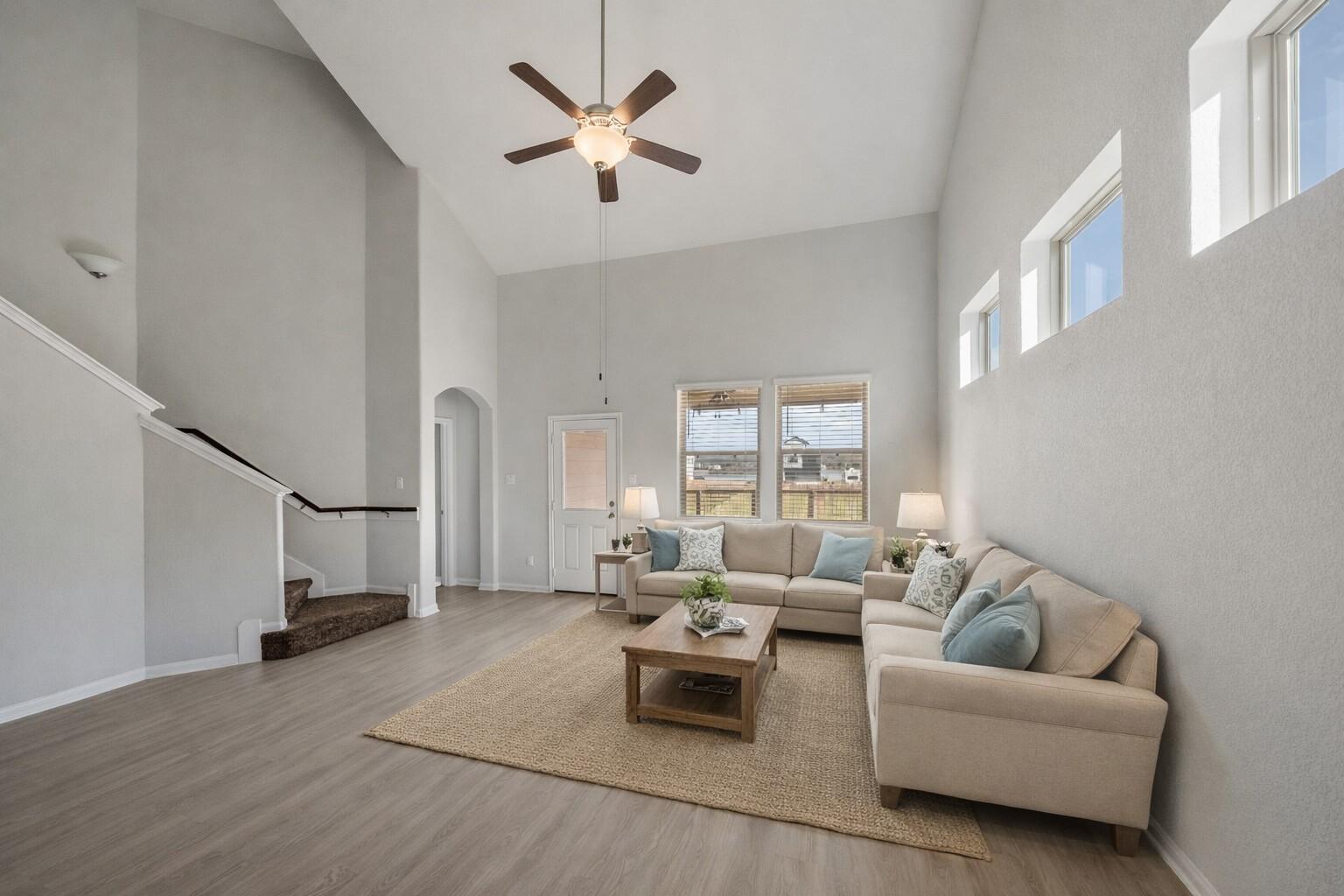 Image 4: High ceilings accent this living area. *virtually