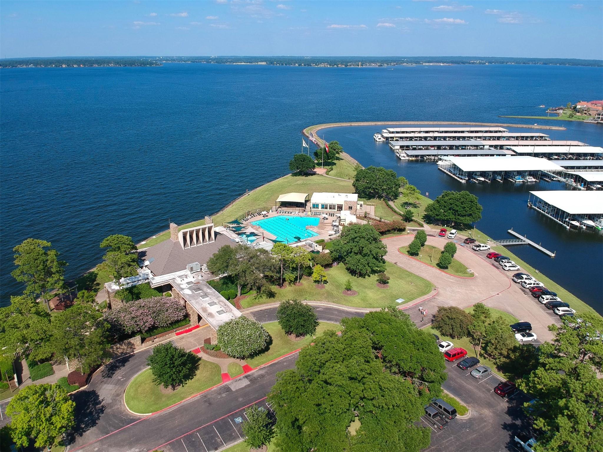 Image 3: Community Pool that is overlooking Lake Conroe