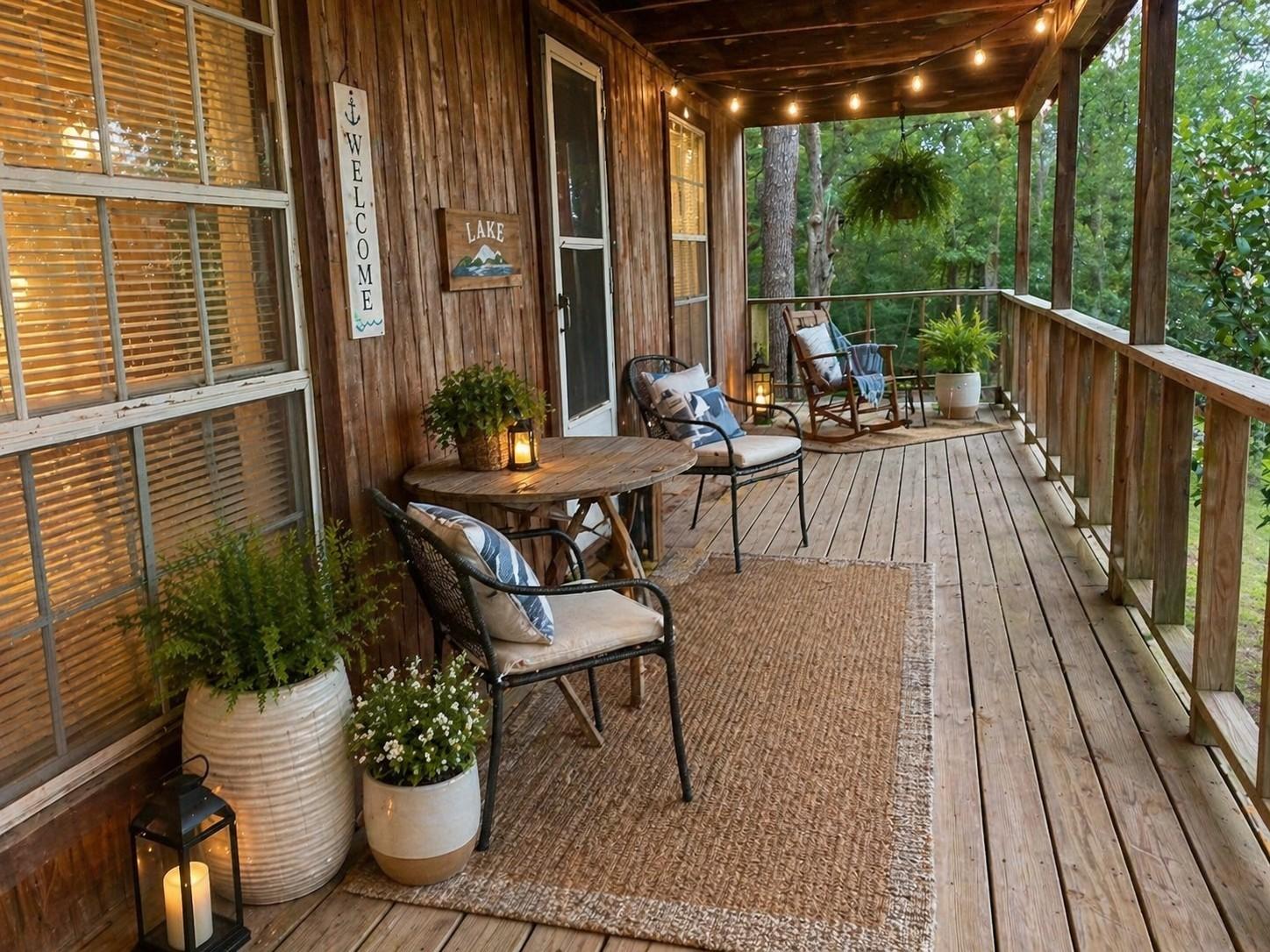Image 3: Front porch with lake view