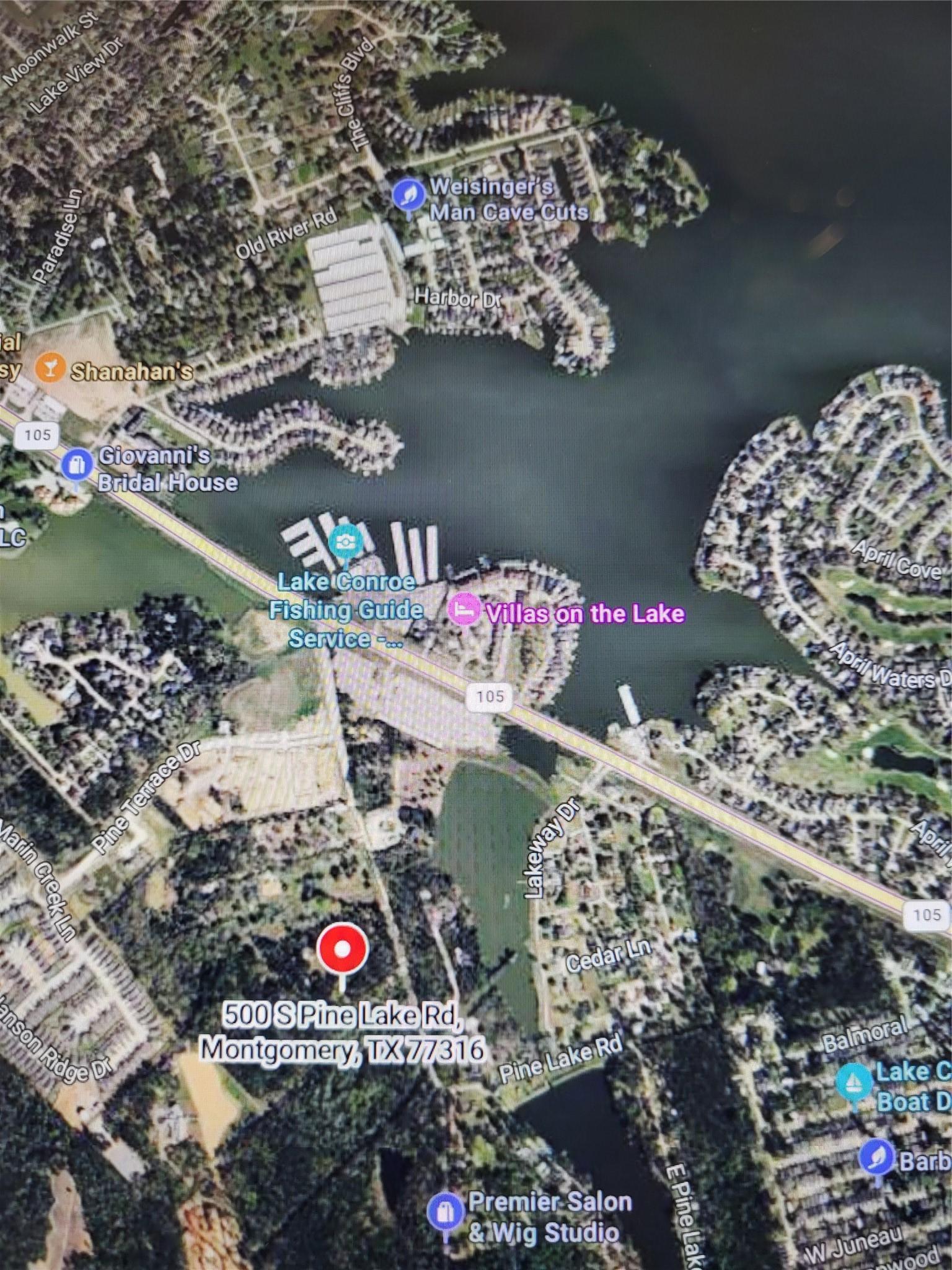 Image 3: Aerial location. 1500 ft+- to Lake Conroe and Hwy