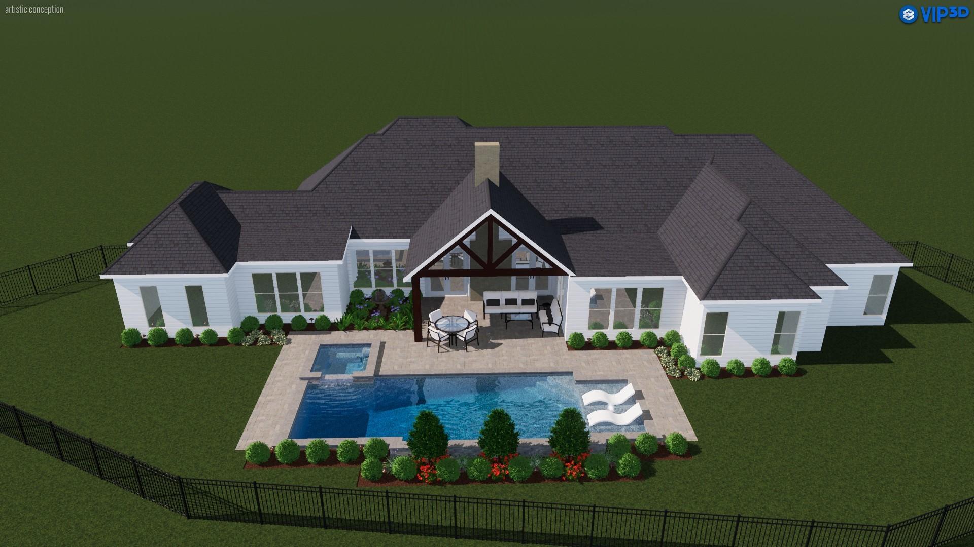 Image 3: **Pool is not included. This is a pool rendering t