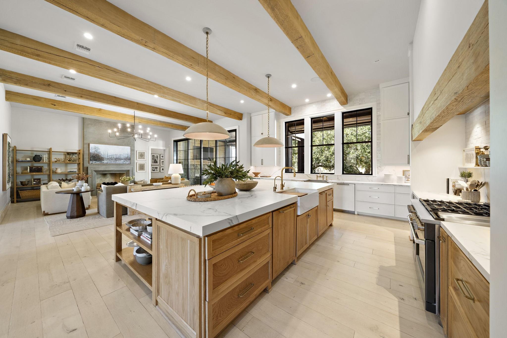 Image 3: Incredible site lines throughout the kitchen.  Two
