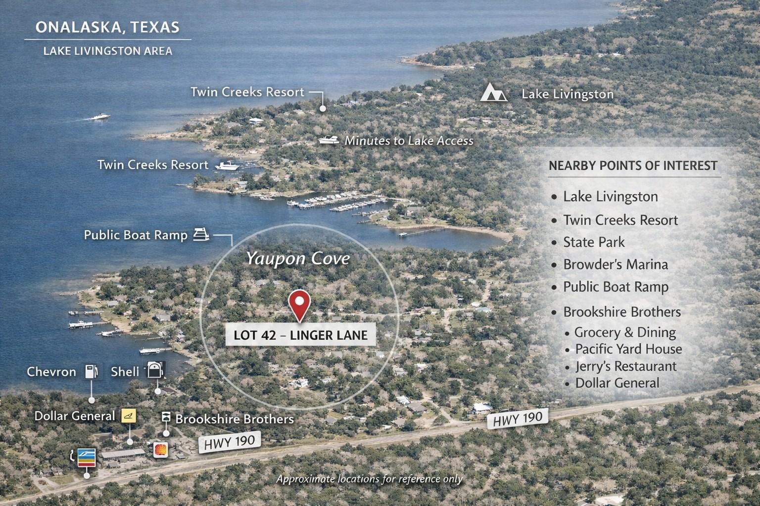 Image 2: This aerial photo highlights Lot 42 on Linger Lane