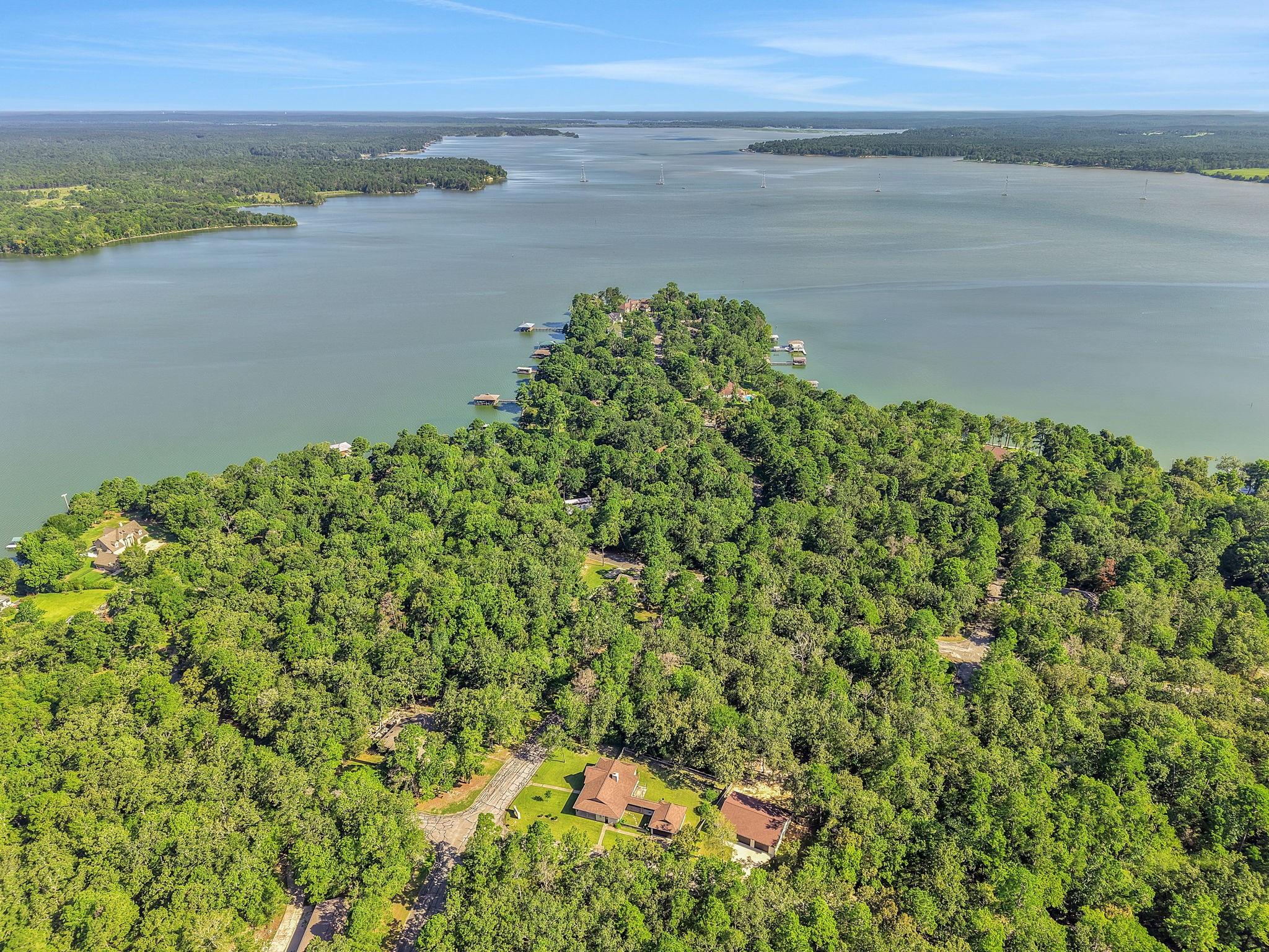 Image 2: This drone view shows the Trinity River when facin