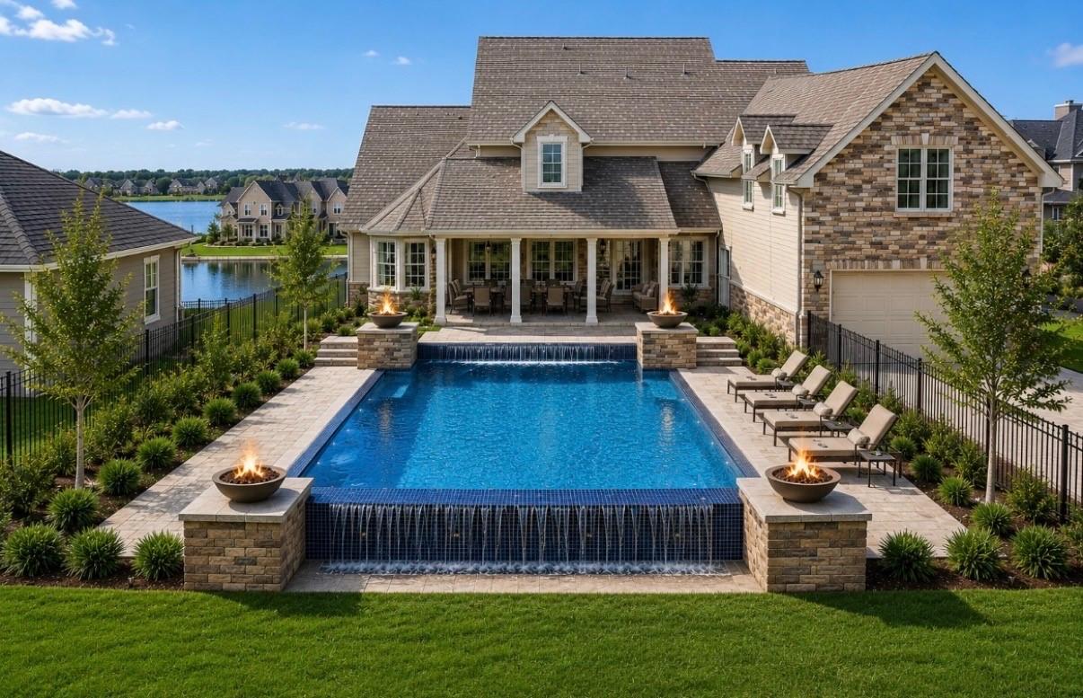 Image 1: **Virtual pool rendering** Imagine, waterviews fro