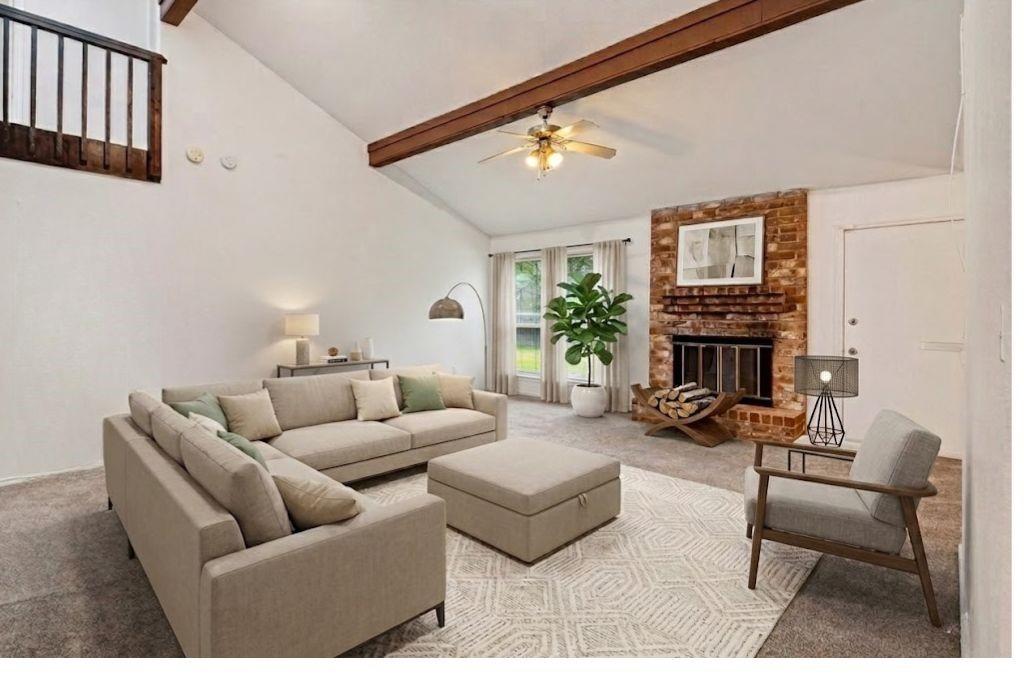 Image 3: Virtually Staged: Open floor plan view from foyer