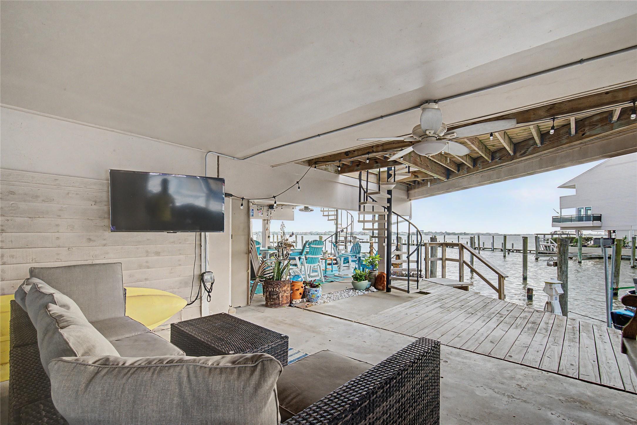 Image 1: view of the underneath parking/entertaining area.