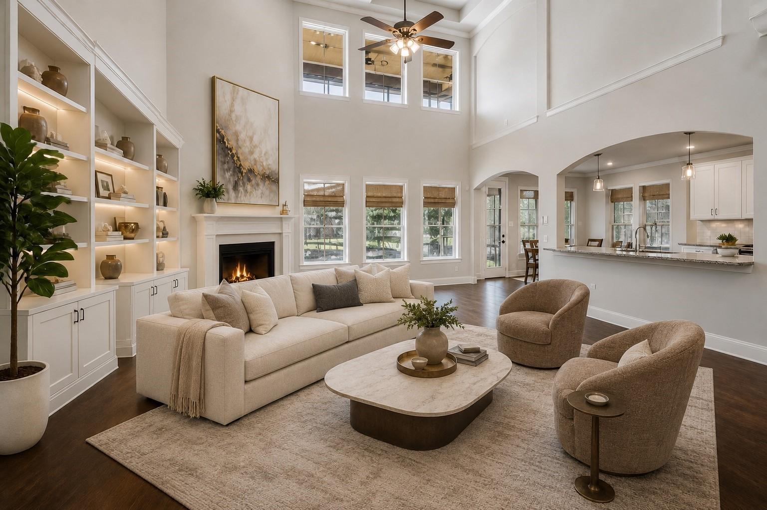 Image 3: Experience grandeur in this stunning living room f