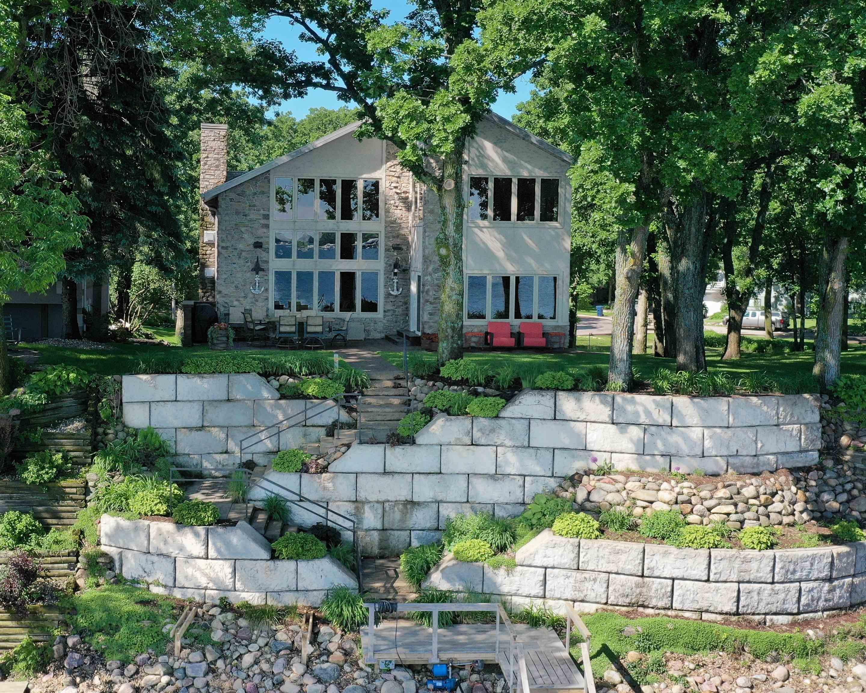 Image 1: Steps to dock on West Lake, 1012 Hill Street Lakeside