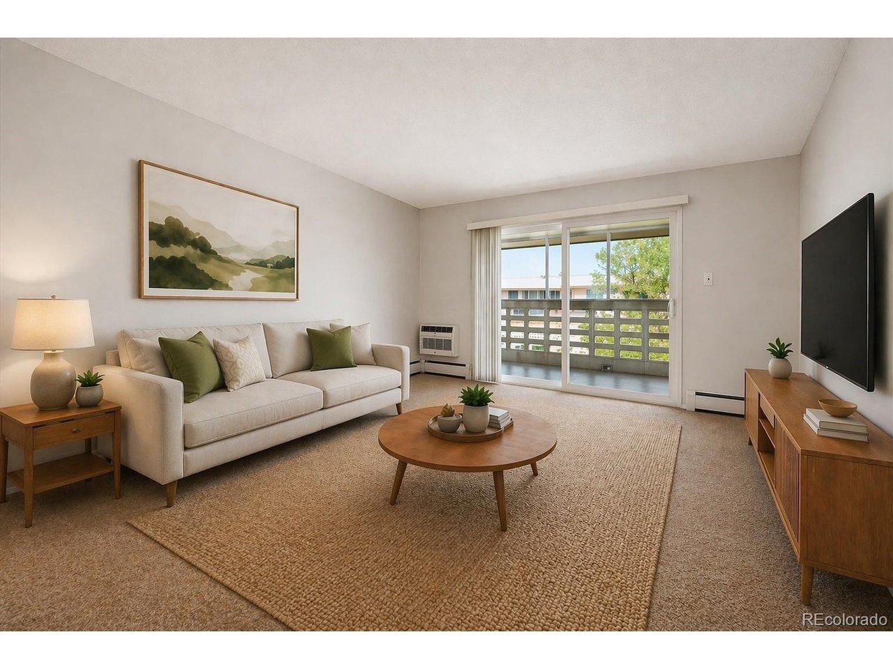 Image 2: 700 S Alton Way Unit #6D - Living Room - Virtually staged to exhibit floor plan Image 2: 700 S Alton Way Unit #6D - Living Room - Virtually staged to exhibit floor plan