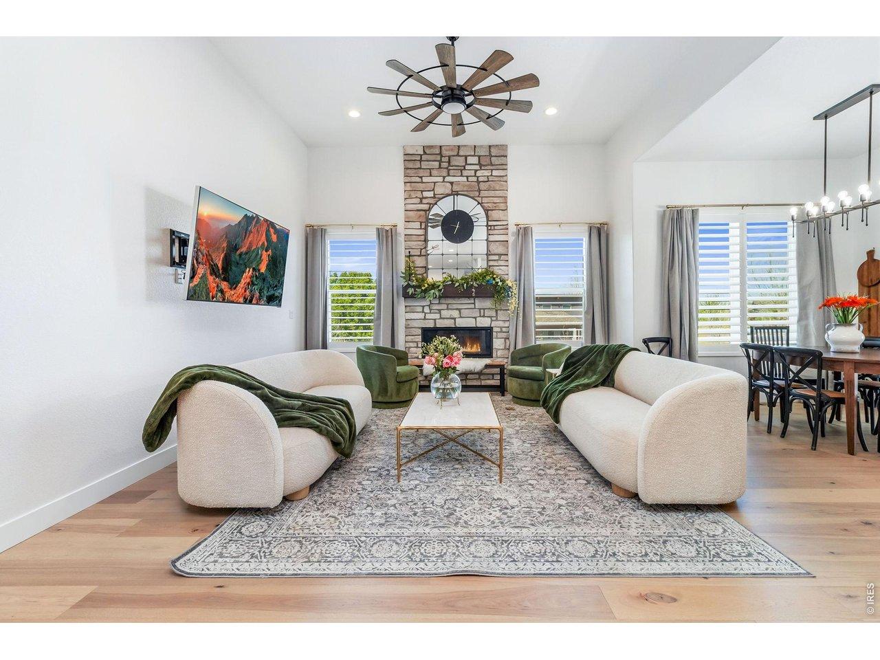 Image 3: Living Room with Gas Fireplace