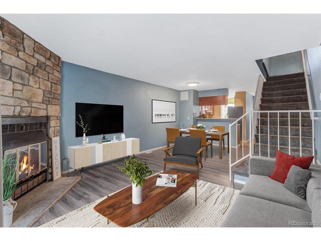 Image 1: Virtually Staged - Family Room/ Eat-In Kitchen