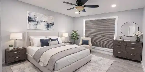 Image 4: Virtually staged bedroom Image 4: Virtually staged bedroom